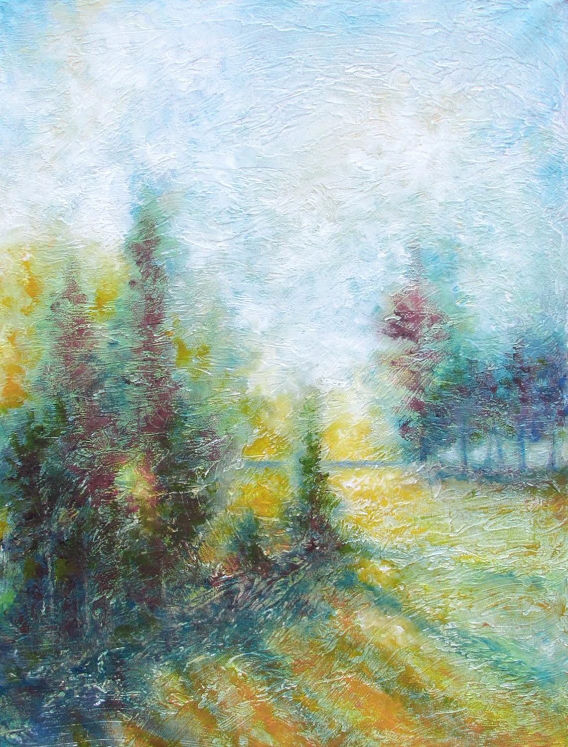 Valerie Berkely Landscape Painting - Another Glow, Oil Painting