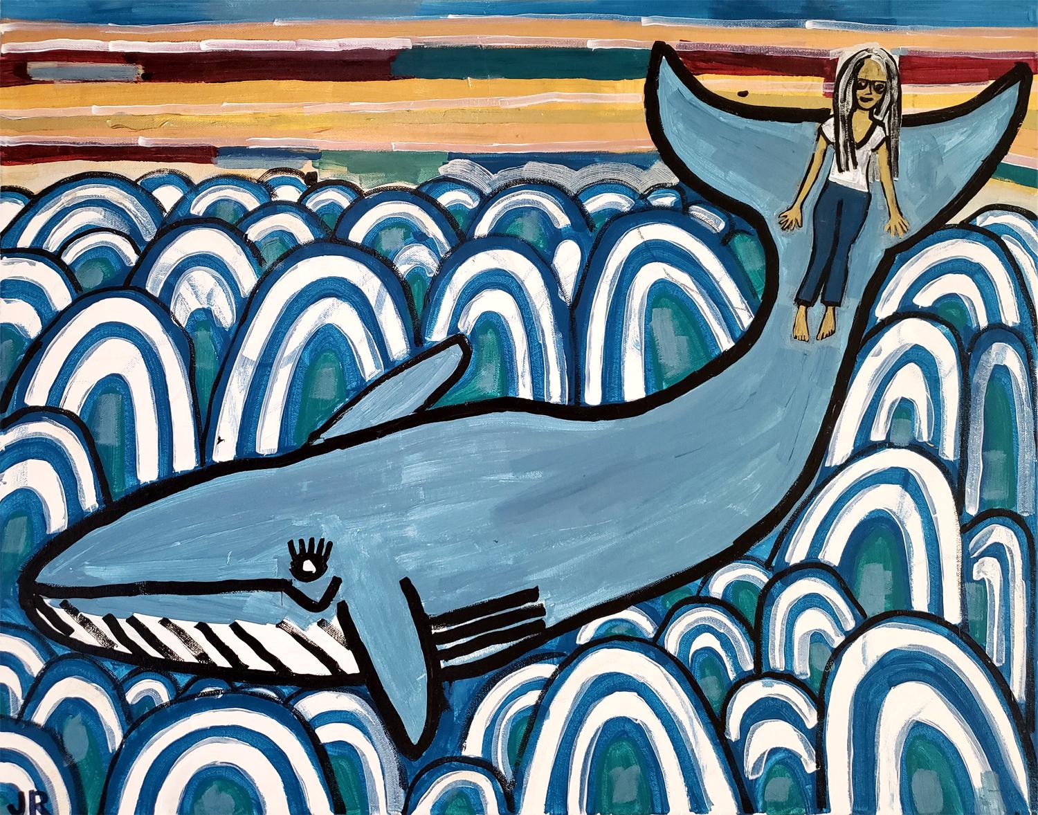 Whale Ride, Original Painting - Art by Jessica JH Roller