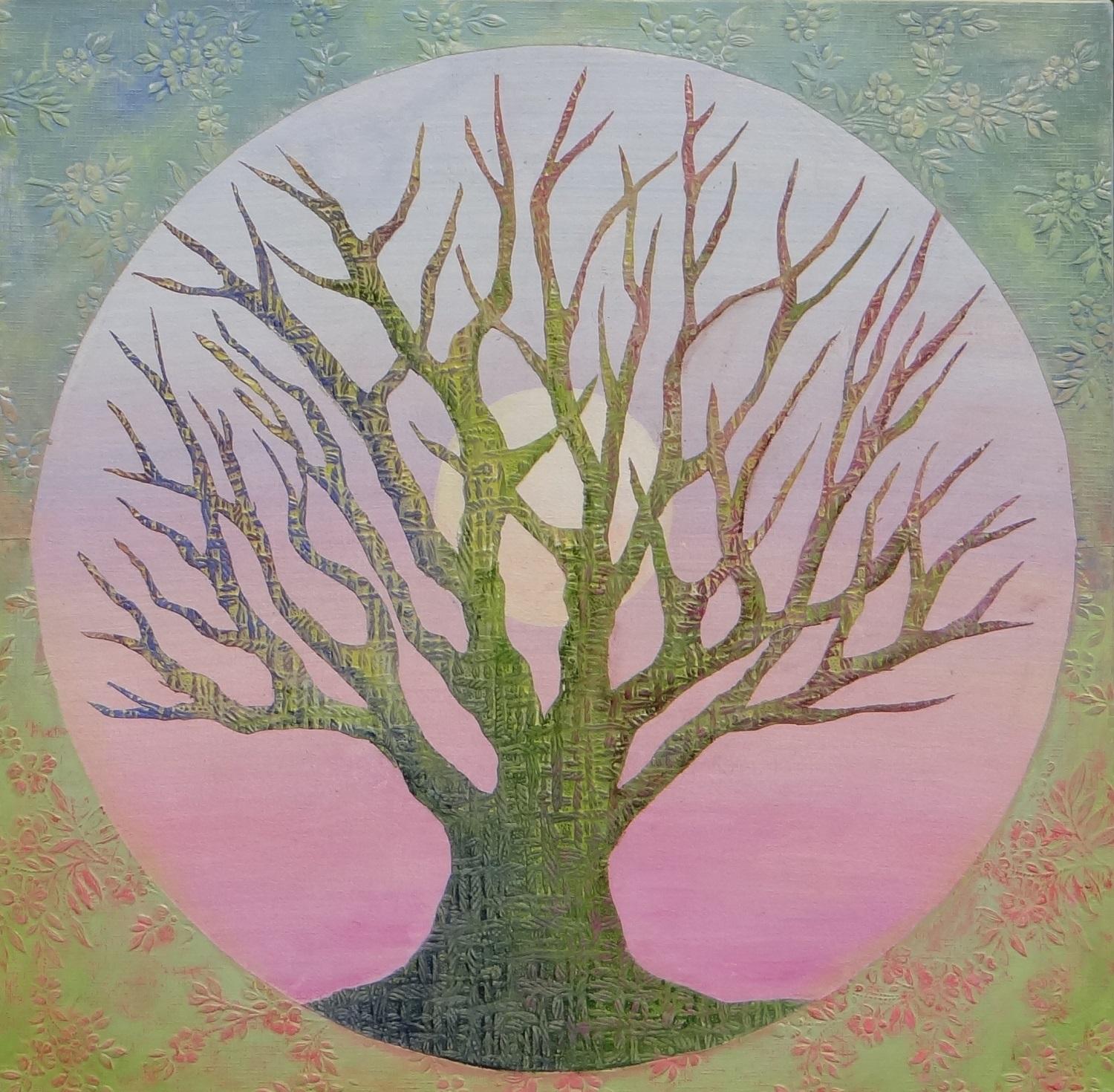 Tree of Life - Spring, Original Painting - Mixed Media Art by Brit J. Oie