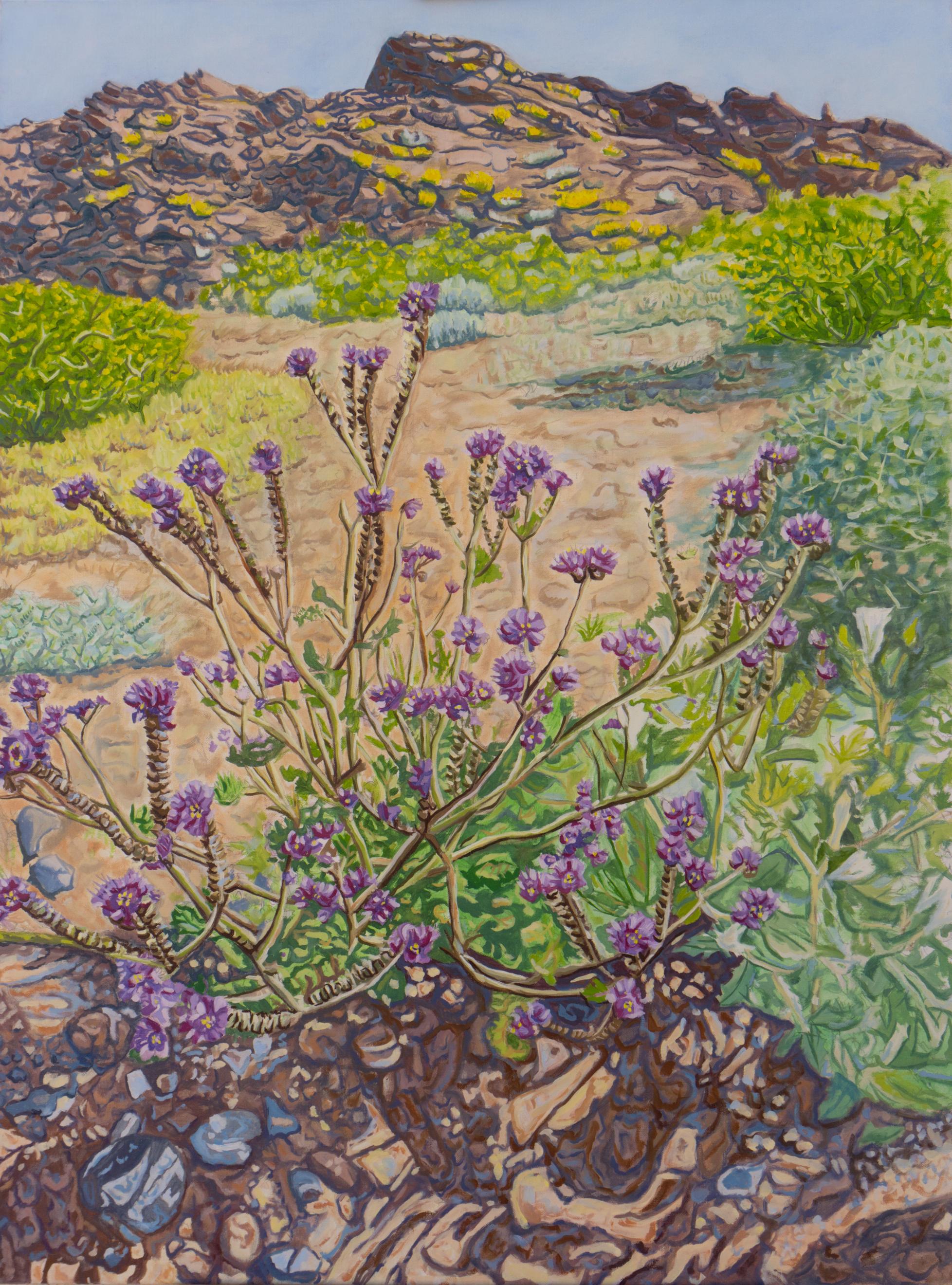 Phacelia, peinture à l'huile - Art de Crystal DiPietro