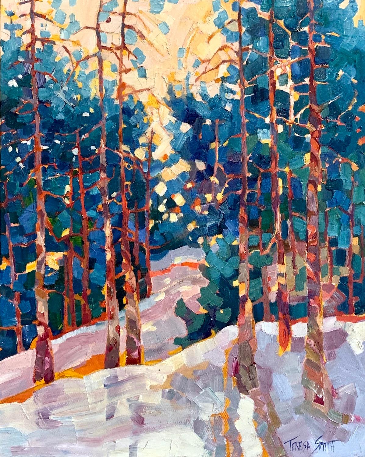 Teresa Smith Landscape Painting - Snow Day, Oil Painting