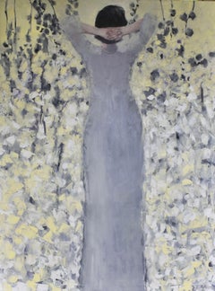Peinture à l'huile texturée en jaune