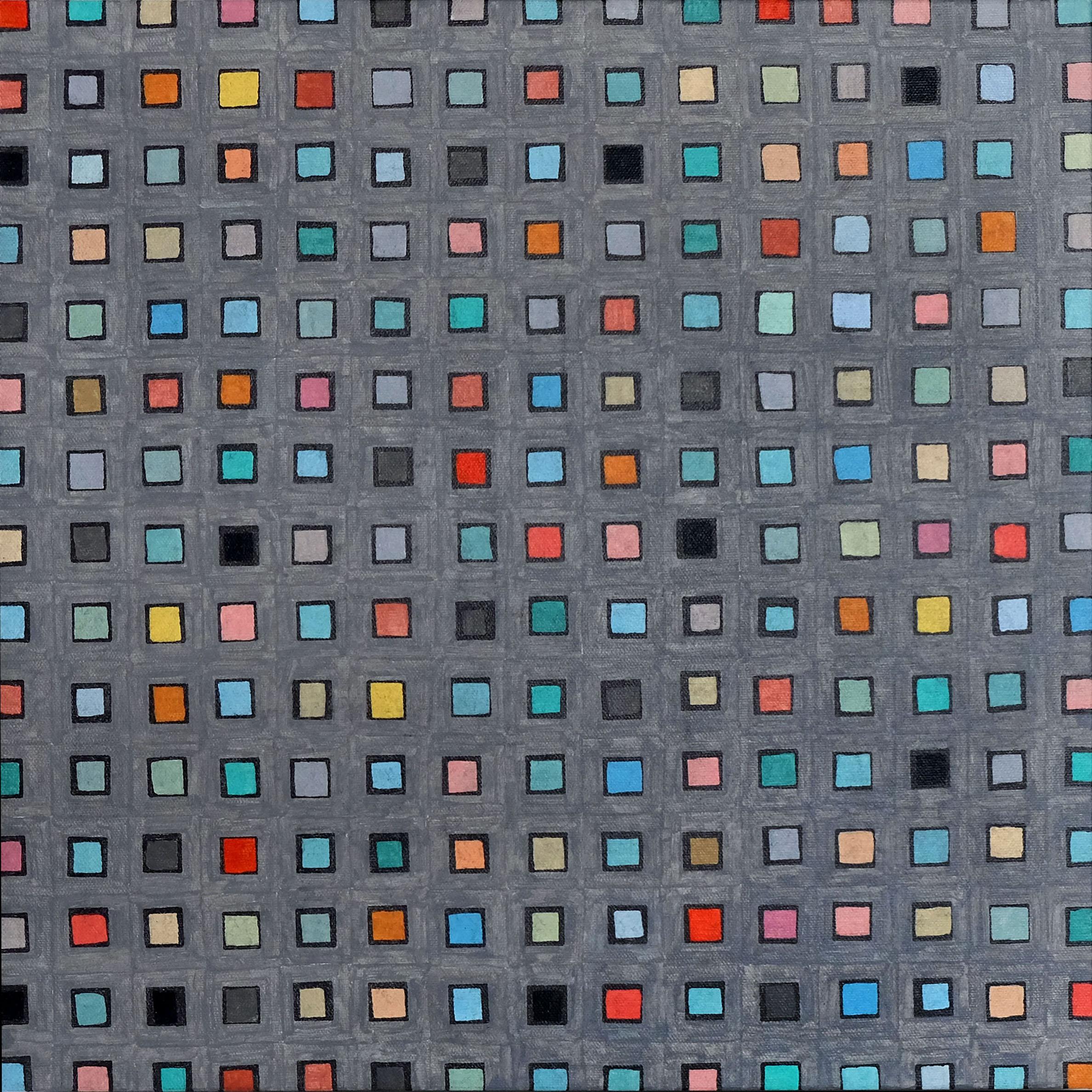 Tableaux modifiés carrés V 1.1, peinture abstraite - Mixed Media Art de Terri Bell