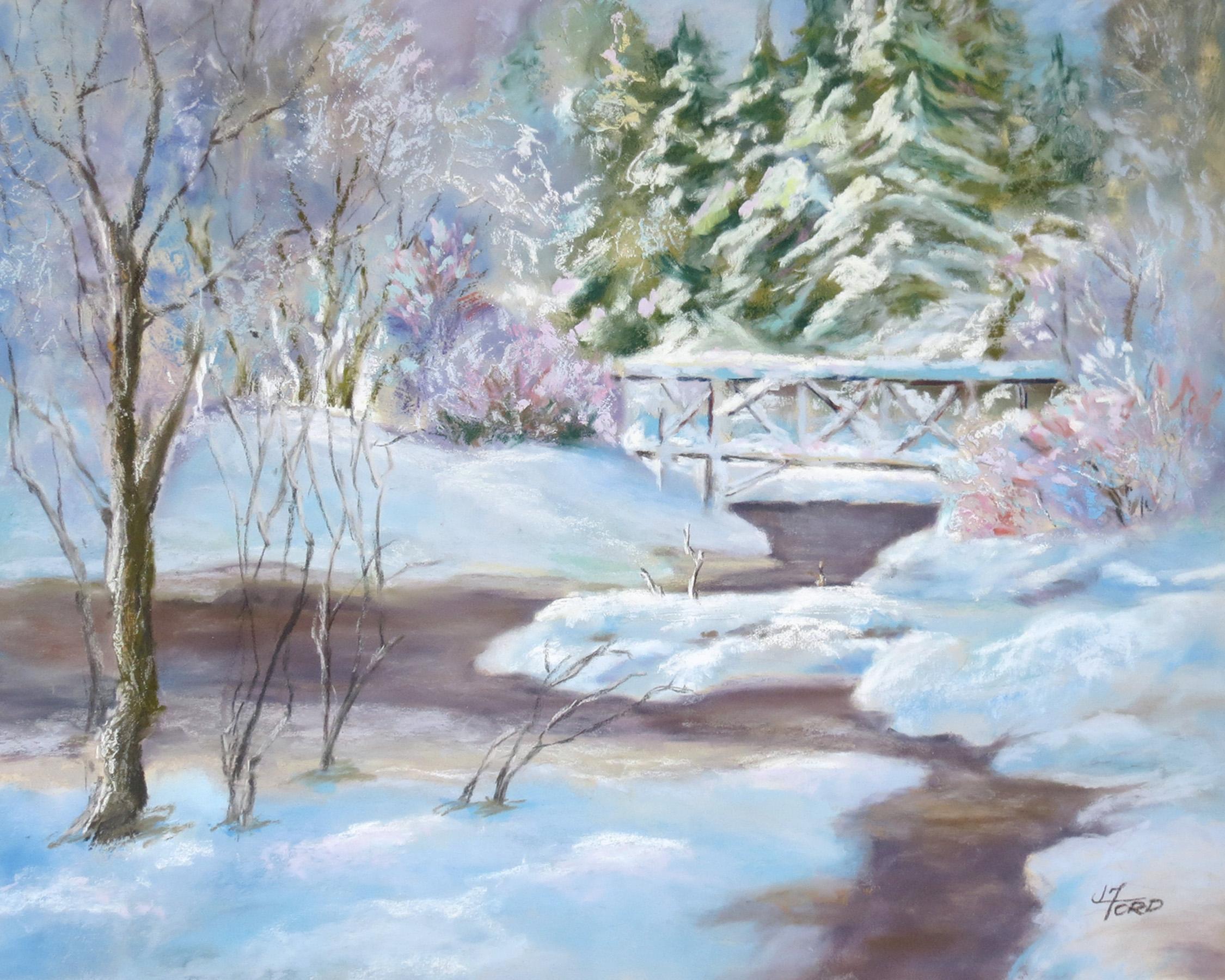 Fresh Snow by the Creek, Original Painting