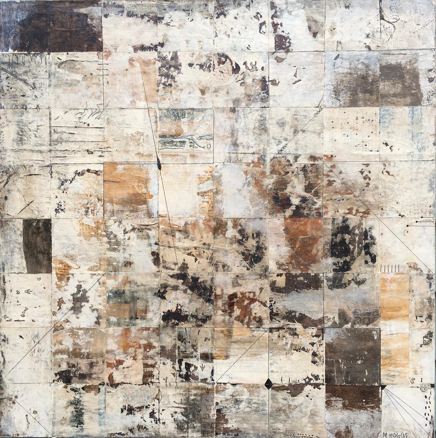 Cuando los dinosaurios vagaban por la Tierra, pintura abstracta - Mixed Media Art de Margriet Hogue