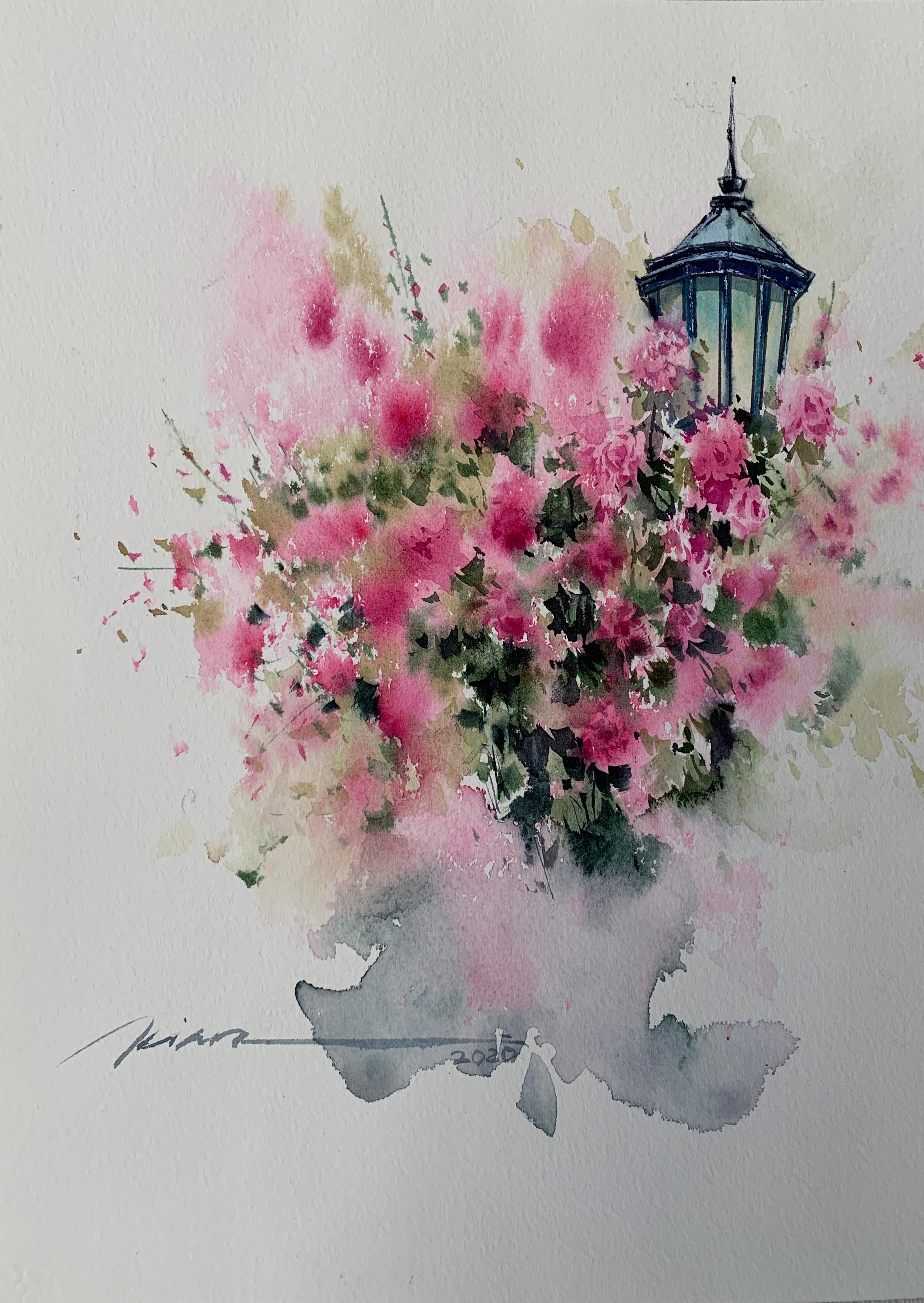 Cheerful Lantern, Original Painting - Art by Fatemeh Kian