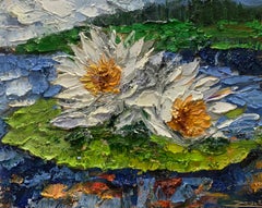 White Flowers 03, Oil Painting