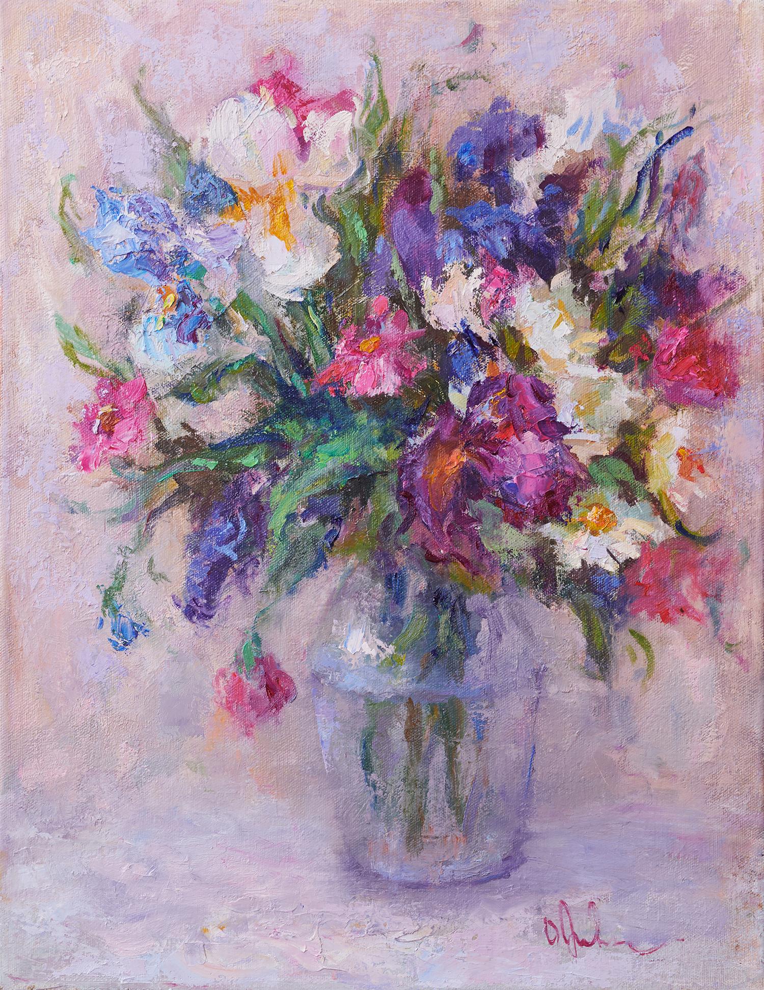 Oksana Johnson Still-Life Painting - Spring Bouquet, Oil Painting