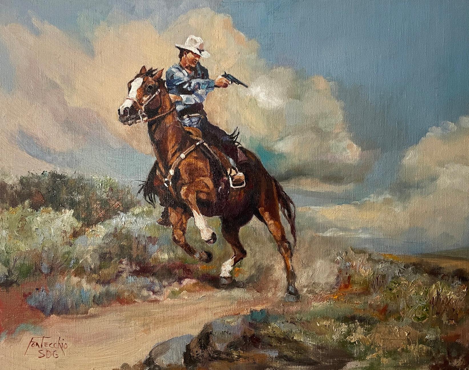 Jan Fontecchio Perley Animal Painting - The Gunslinger, Oil Painting