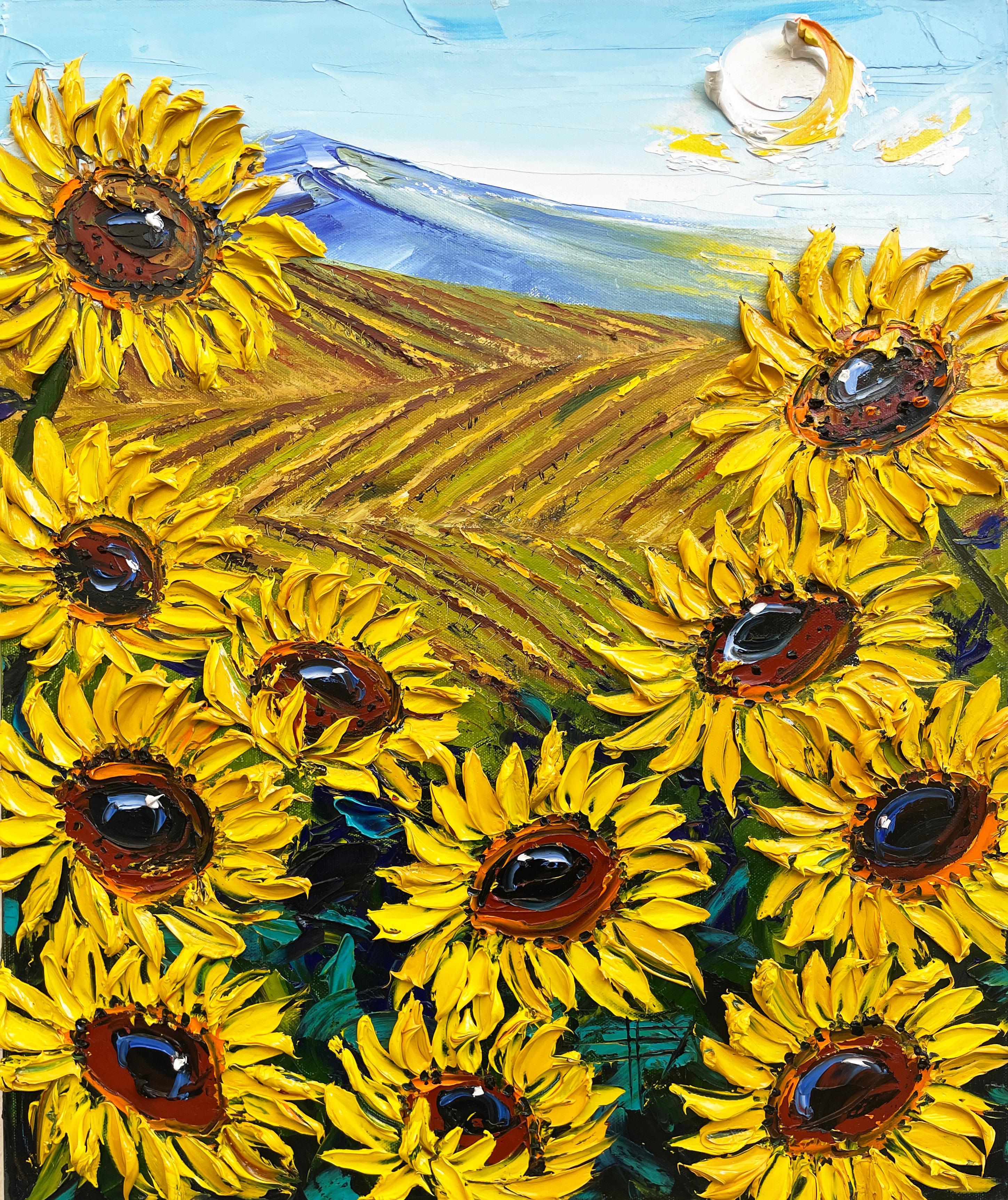 Lisa Elley Still-Life Painting - Van Gogh's Vineyard, Oil Painting