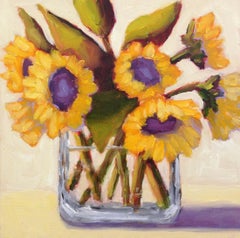 Sunflowers in Vase II, Oil Painting