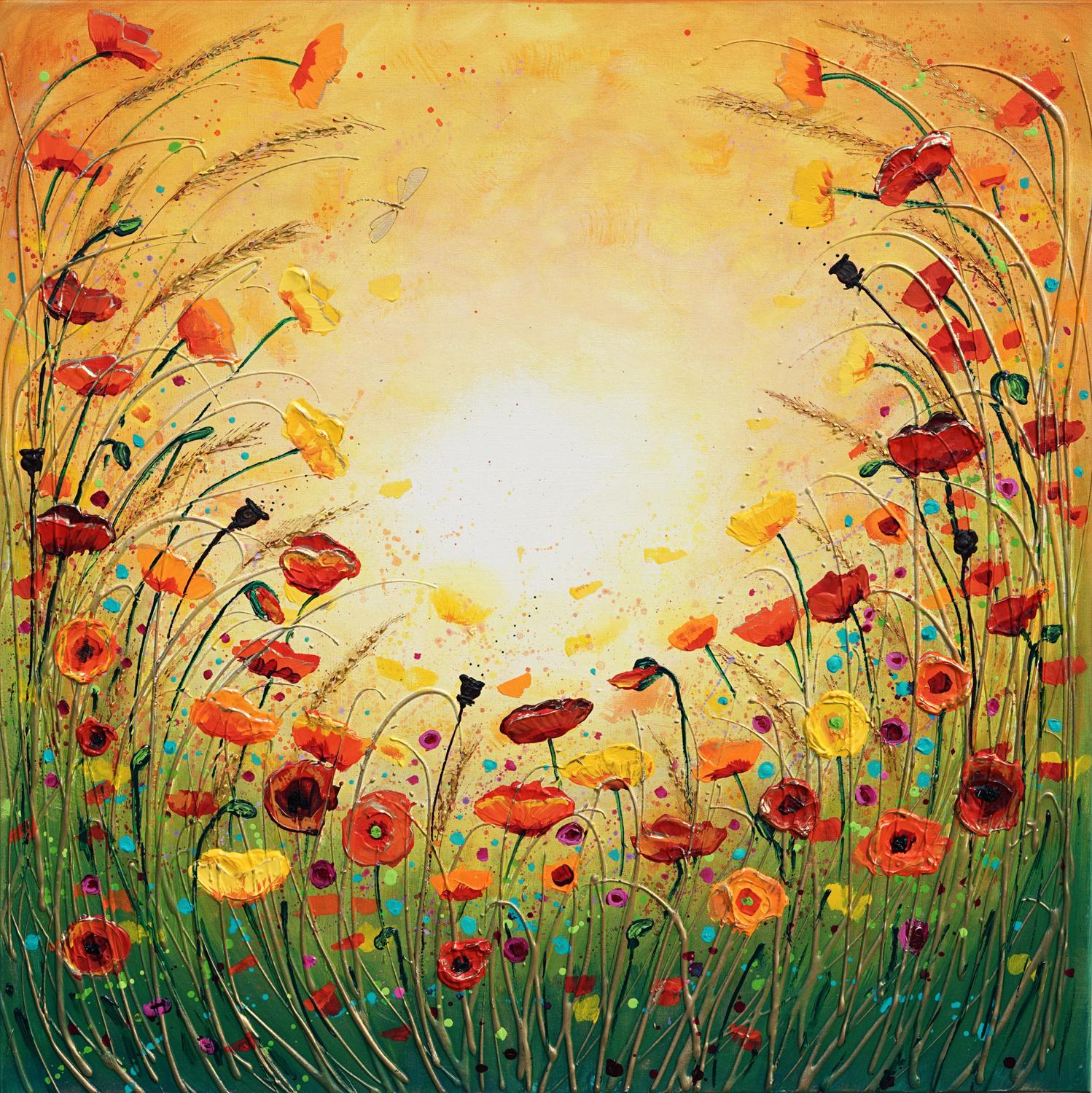 Amanda Dagg Still-Life Painting - Sunshine Joyous Flowers, Original Painting