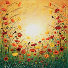 Sunshine Joyous Flowers, Original Painting