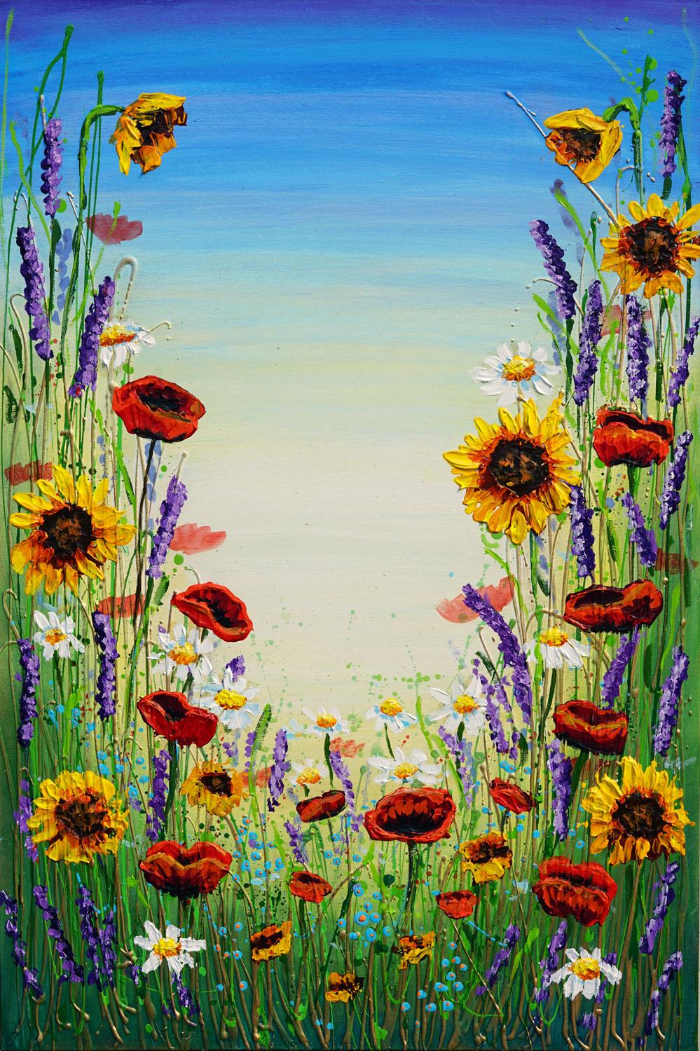Amanda Dagg Landscape Painting - Symphony of Wildflowers, Original Painting