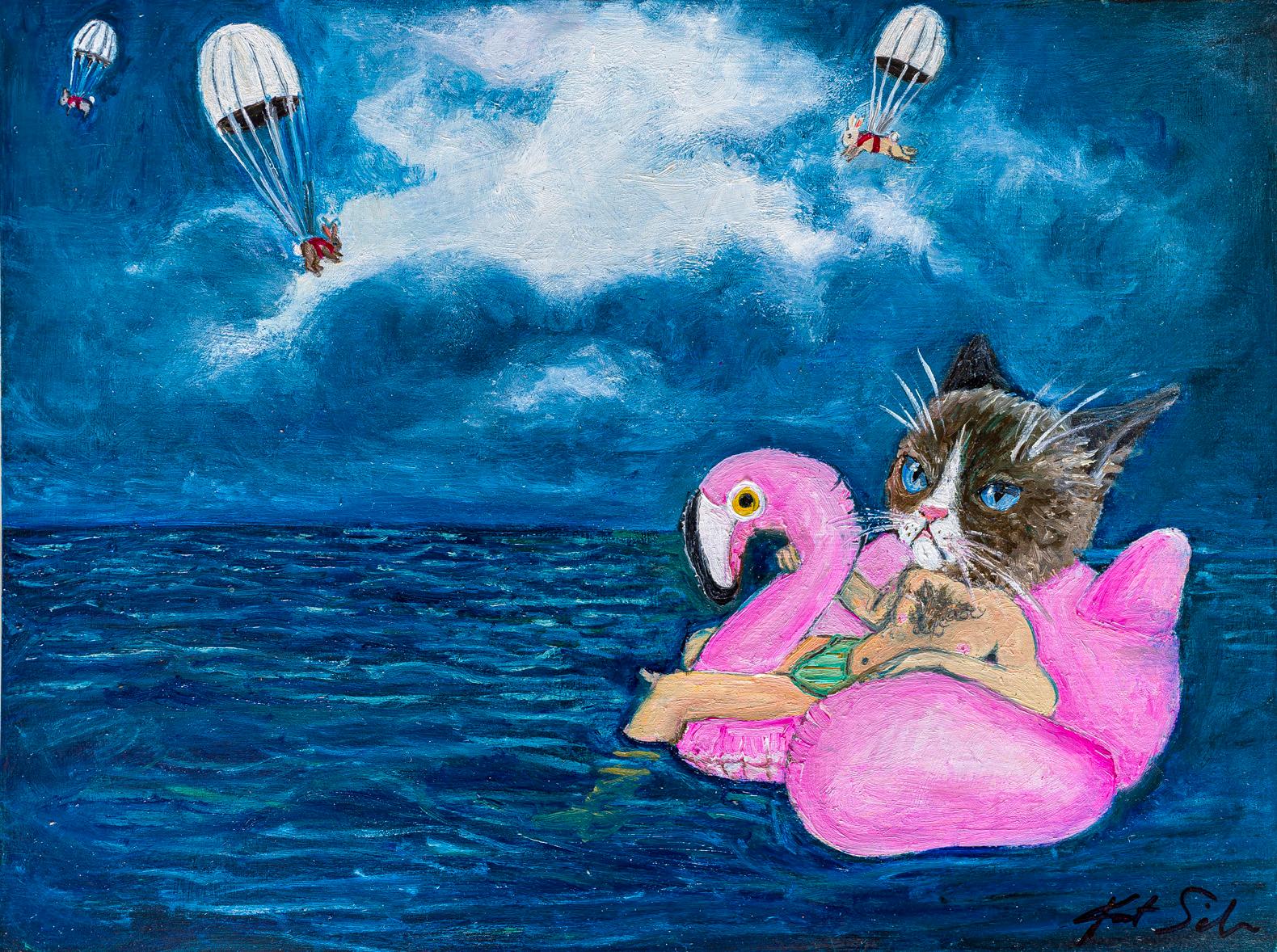 Stranded at Sea, Oil Painting - Art by Kat Silver