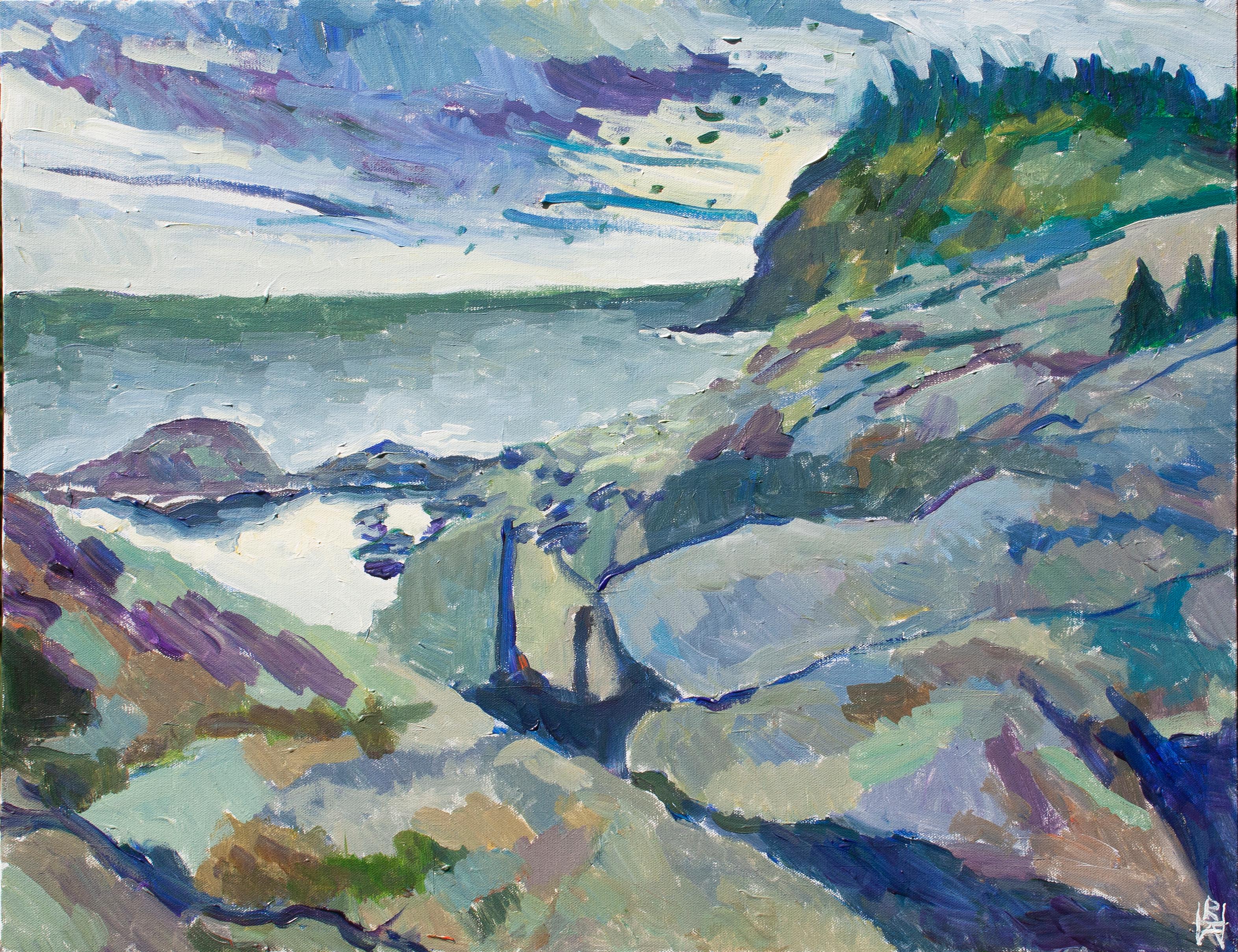 Robert Hofherr Landscape Painting - Monhegan Coastline, Original Painting