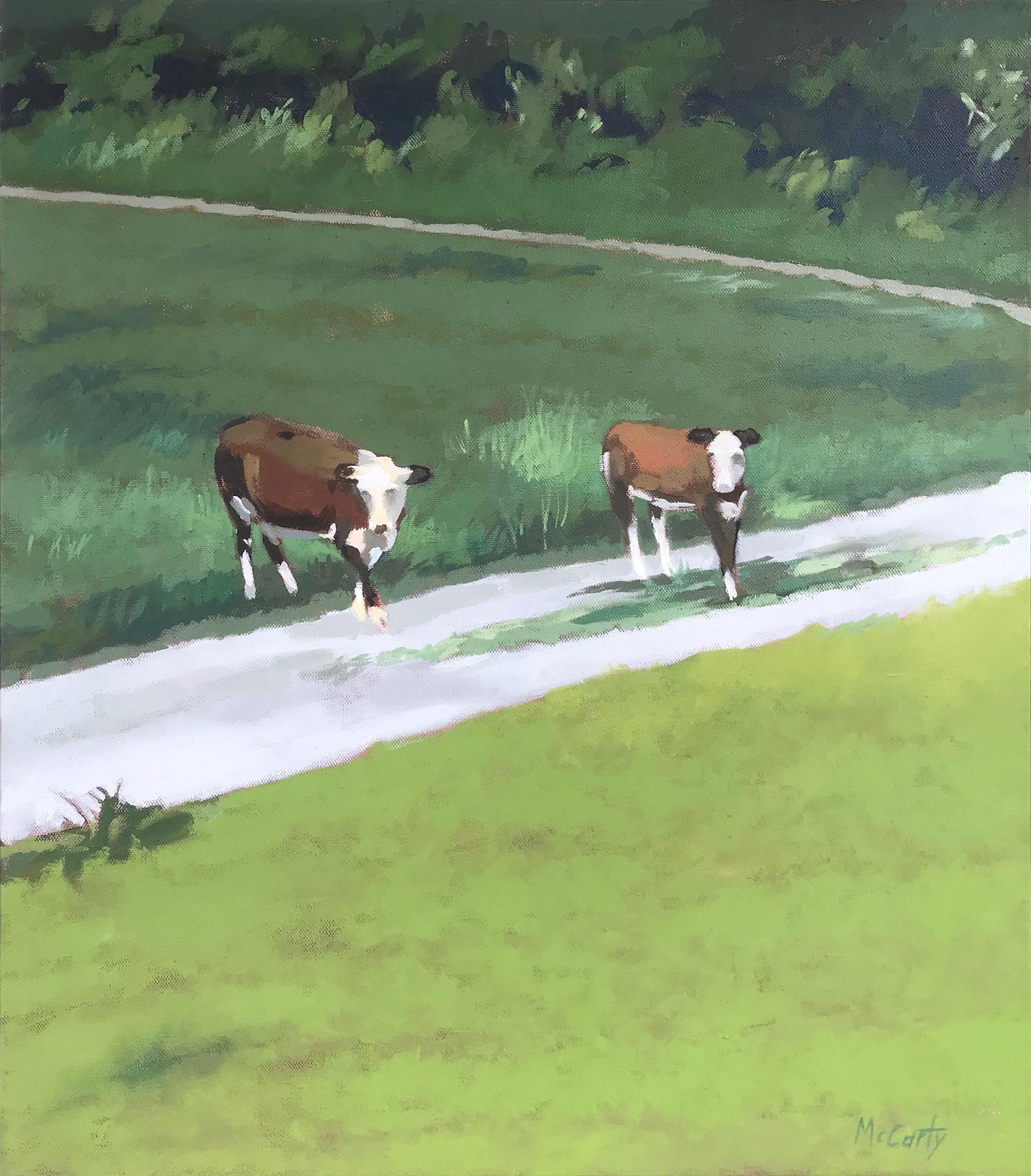 Brian McCarty Animal Painting - Crossing, Oil Painting