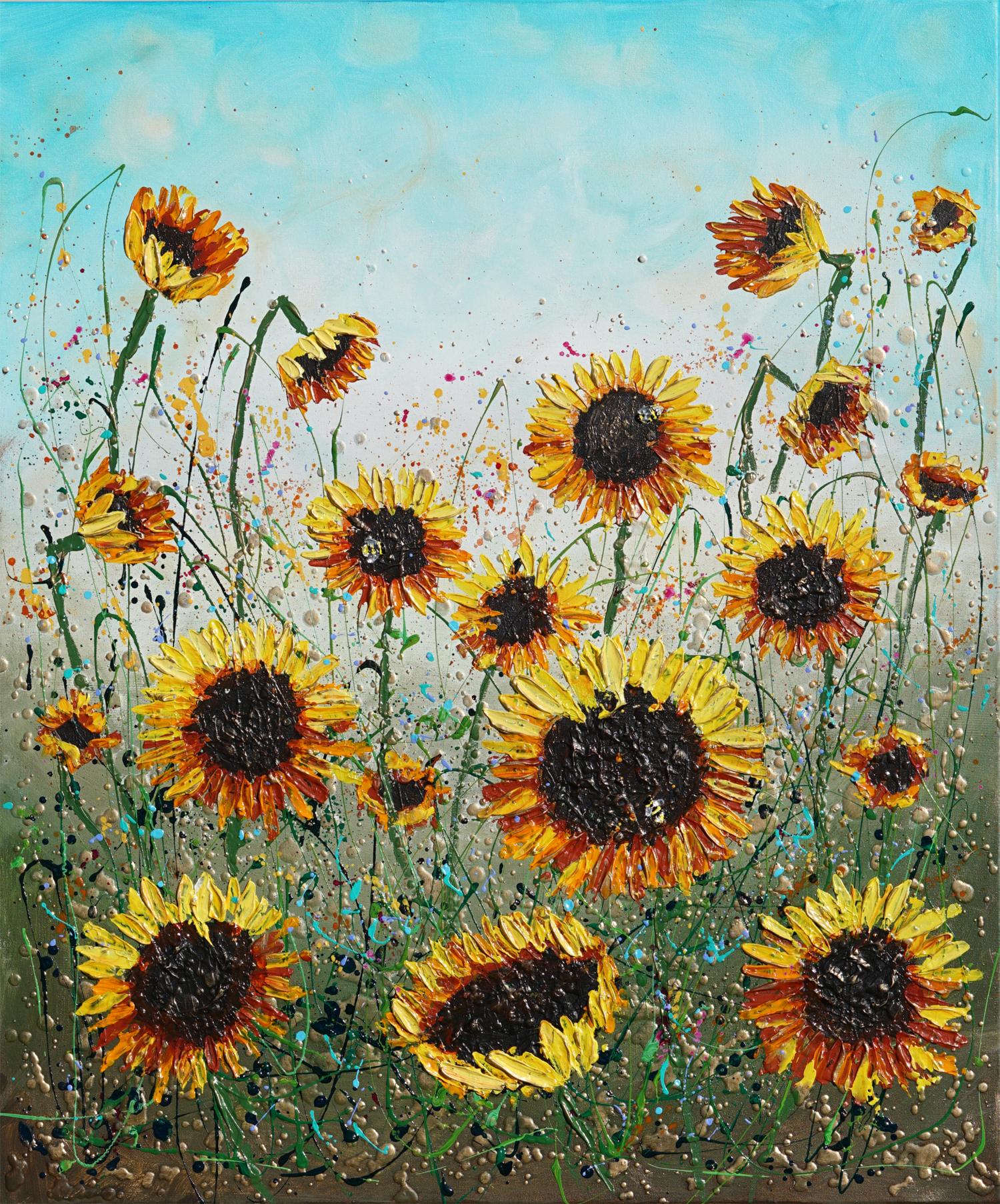 Sunflowers Joy, Original Painting - Art by Amanda Dagg