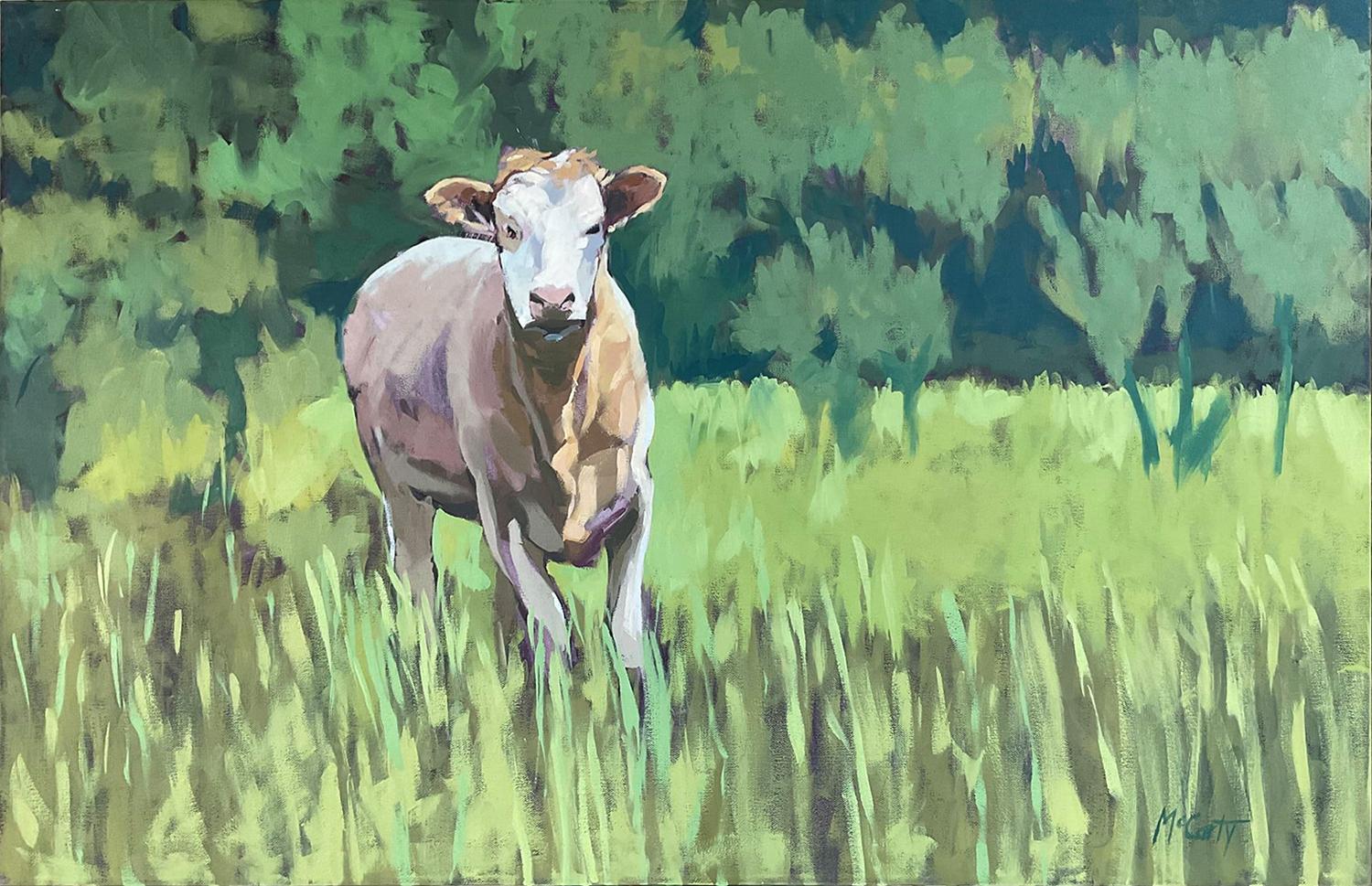 One Cow, Oil Painting - Art by Brian McCarty