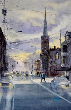 The City at Dusk, Original Painting