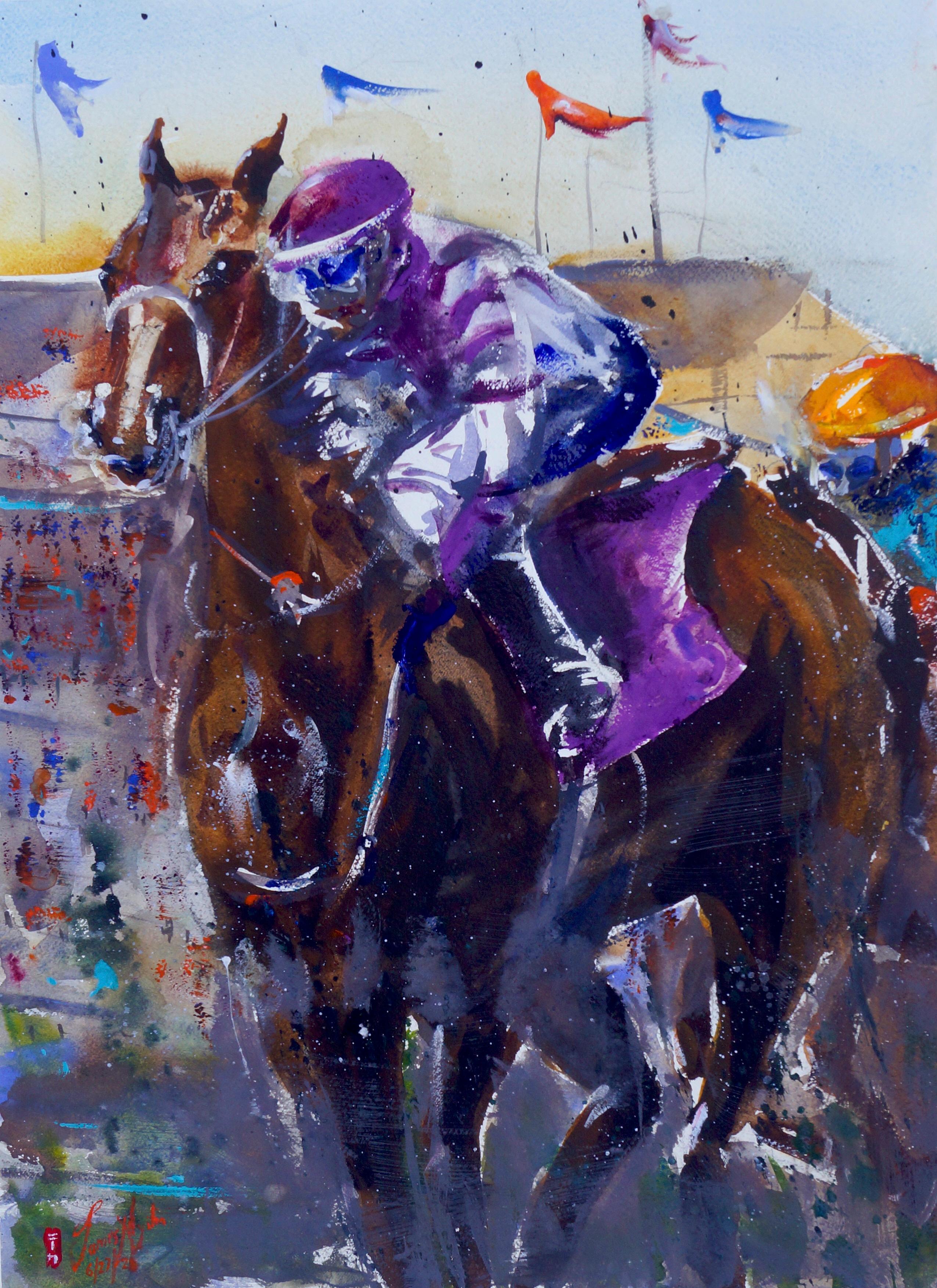 Derby 1, Original Painting - Art by James Nyika