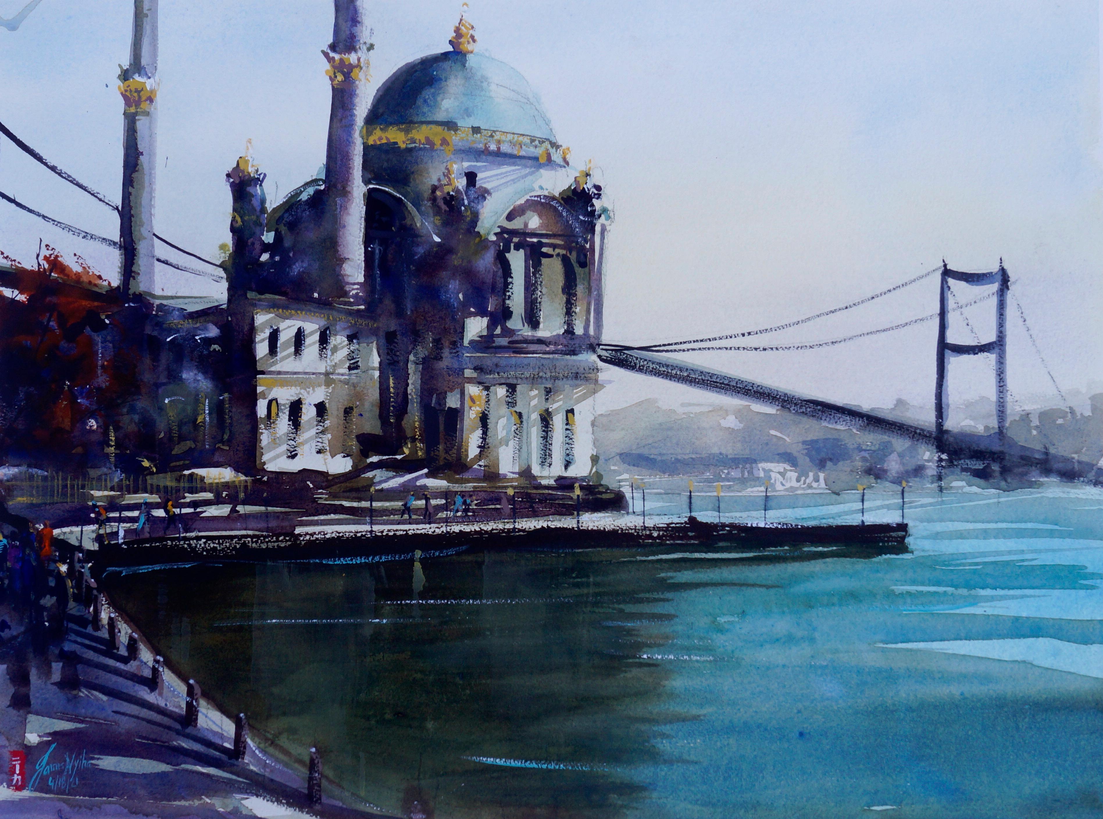 James Nyika Interior Art - Bosphorus, Original Painting