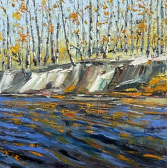 Peinture à l'huile de la rivière Aspen