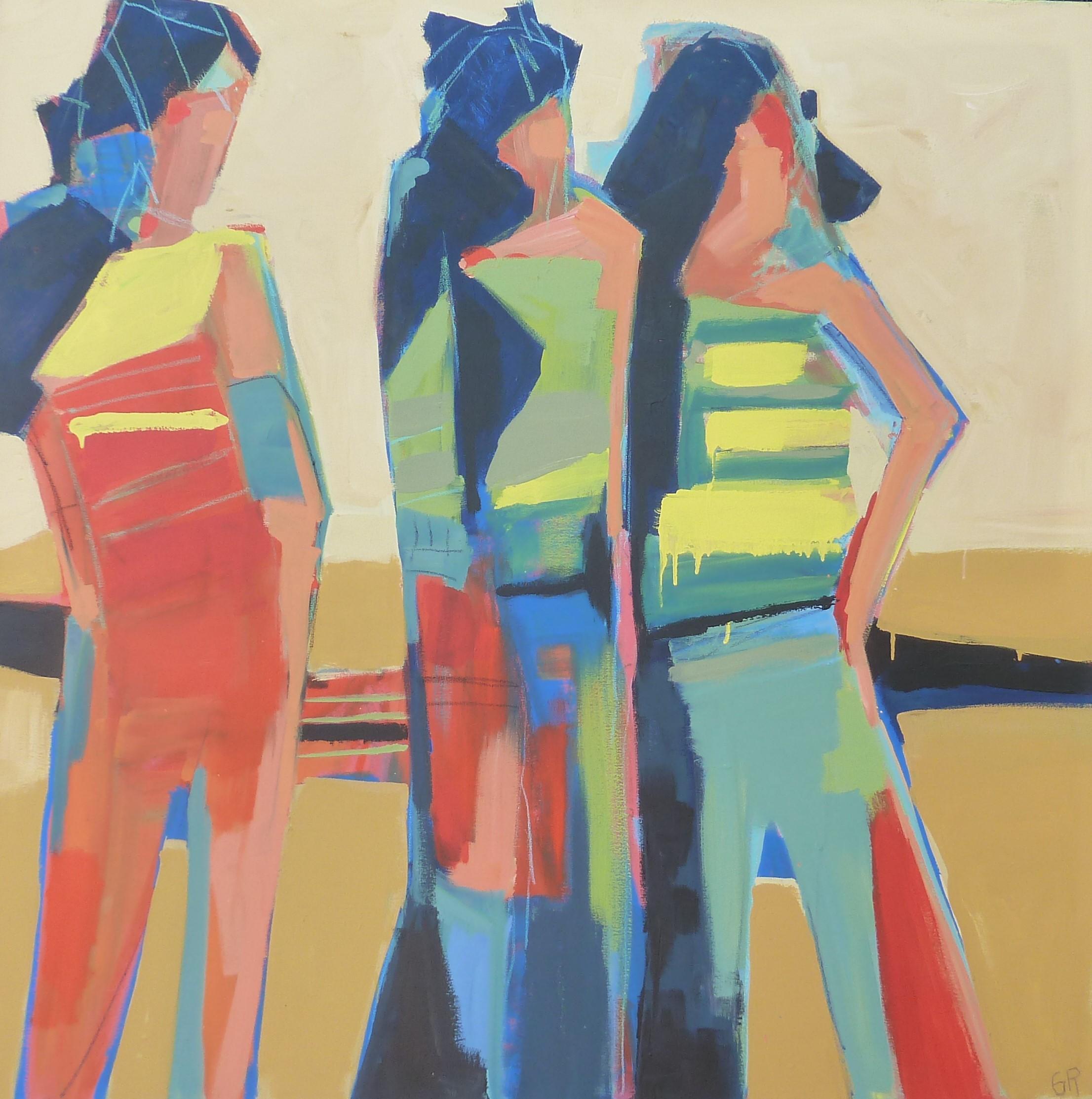 Gail Ragains Figurative Painting - Trio, Original Painting