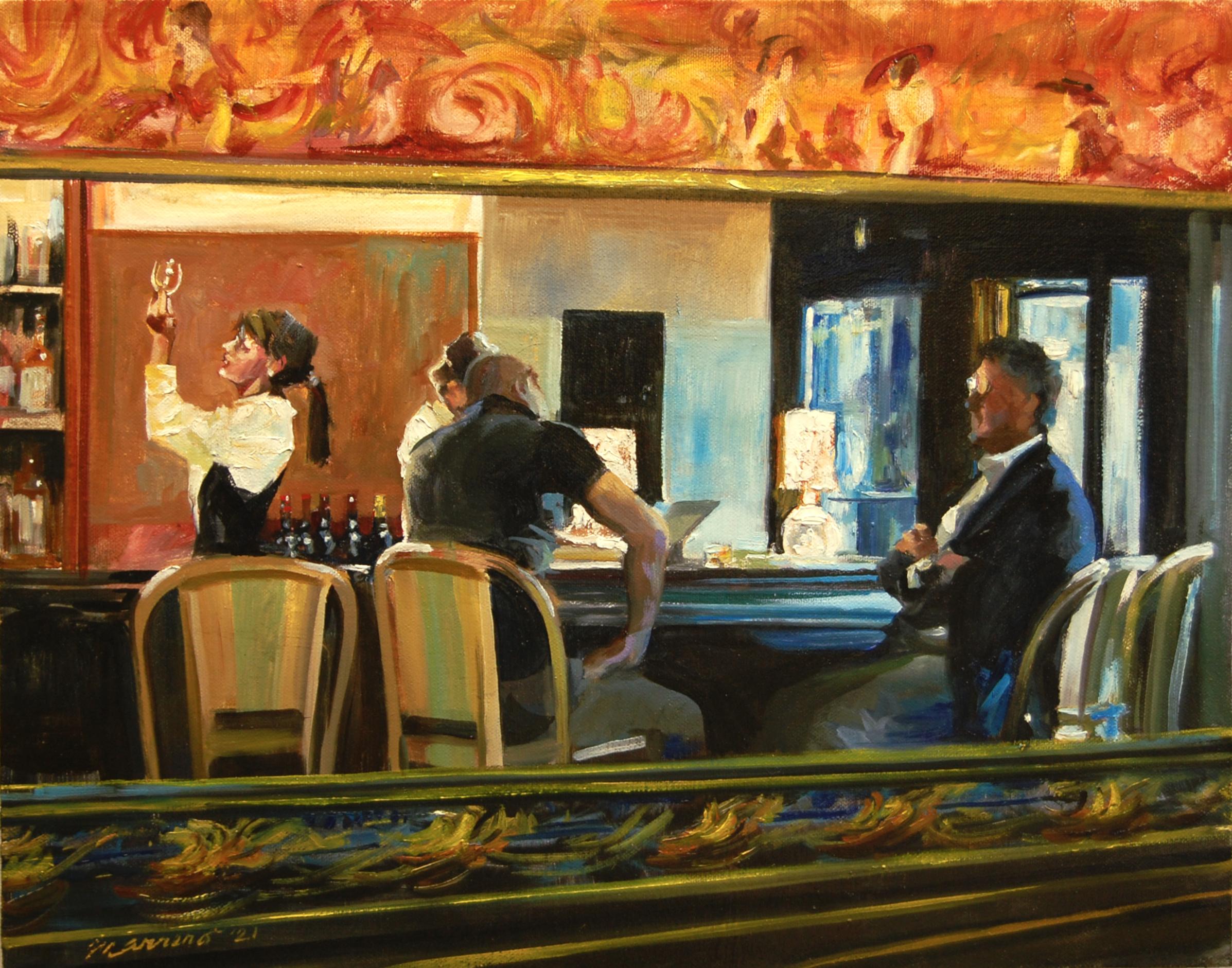 <p>Artist Comments<br>Artist Onelio Marrero painted this piece based on sketches he made while waiting for a meal at a Back Bay Boston Bistro. "Several of the figures are from the sketches," says Onelio. "I added some characters based on other