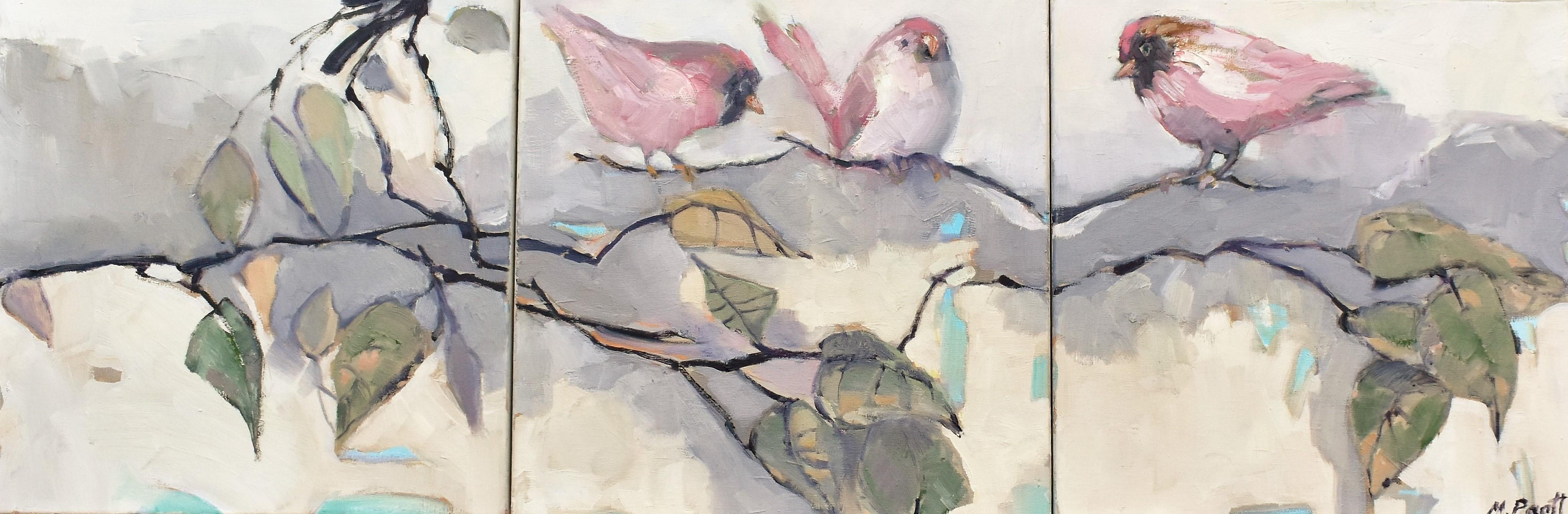 Mary Pratt Animal Painting - Pink Bird Club, Oil Painting