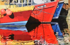 Boat Reflections, Original Painting
