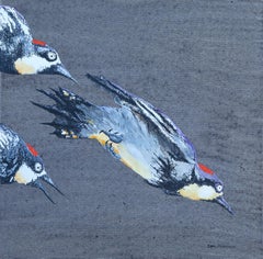 Diving Woodpeckers, Original Painting