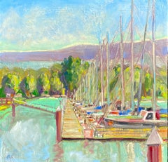 Harbor on the Bay, Oil Painting