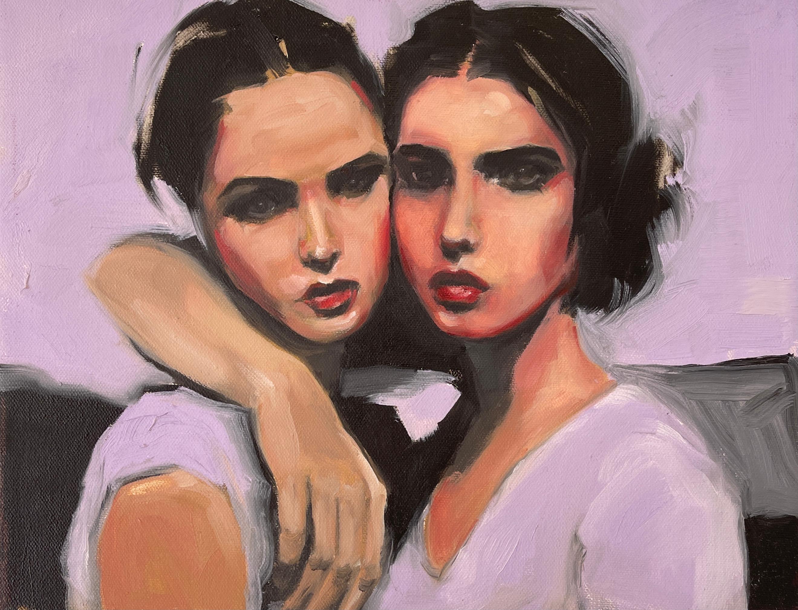 Sisters de l'âme, peinture à l'huile