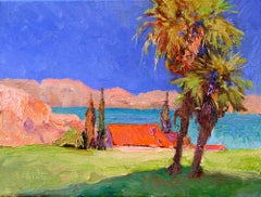 Paysage de Malibu, peinture à l'huile