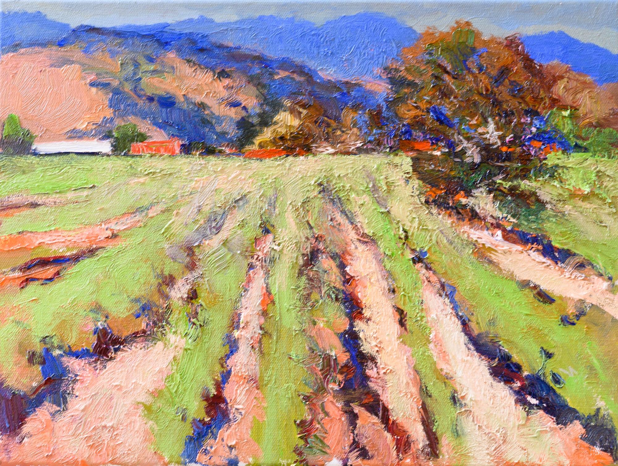 Vineyards and Mountains, Oil Painting - Art by Suren Nersisyan