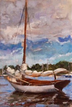 Marblehead Sailboat, Oil Painting