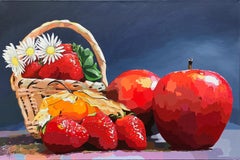 Apples and Strawberries, Original Painting