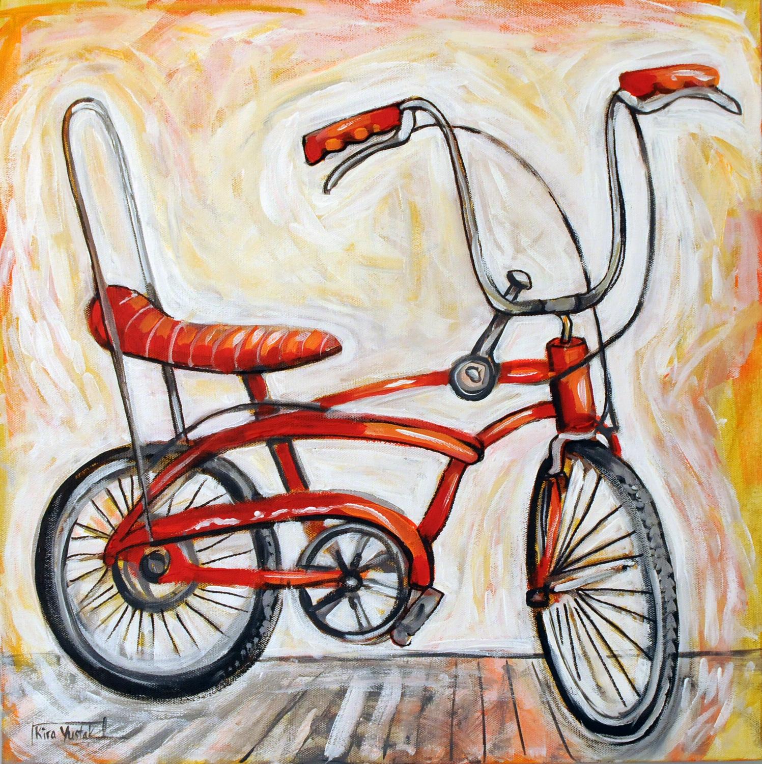 Kira Yustak Still-Life Painting - Vintage Bike, Original Painting