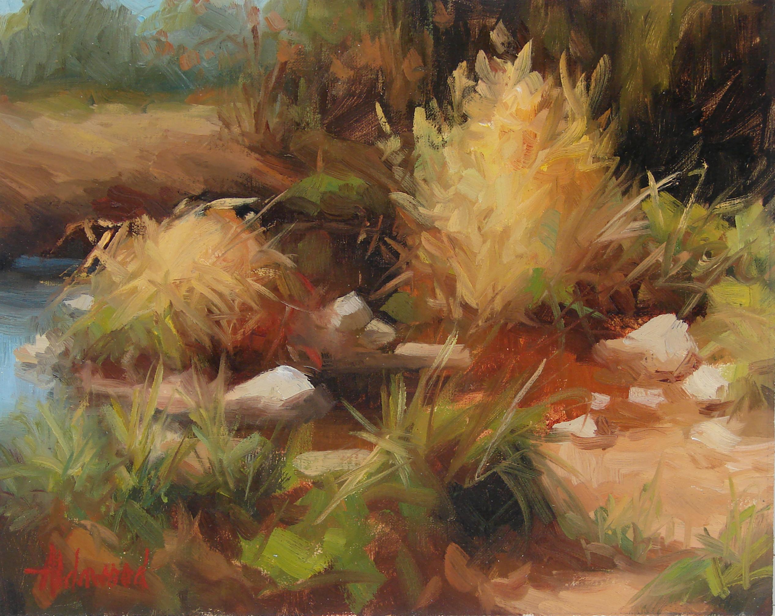 Sherri Aldawood Landscape Painting - Golden Splendor, Oil Painting