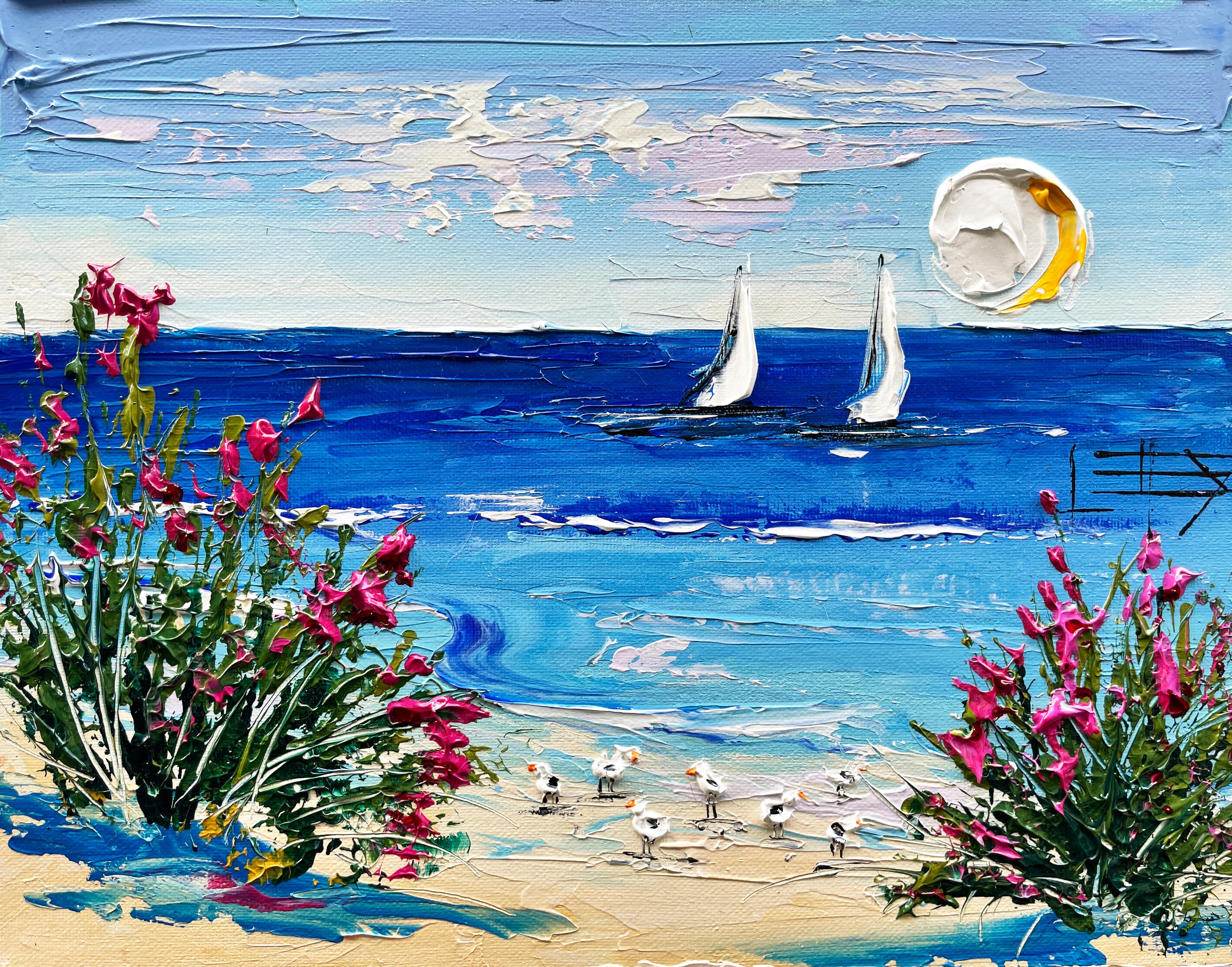 Sailing with Van Gogh, Original Painting - Art by Lisa Elley