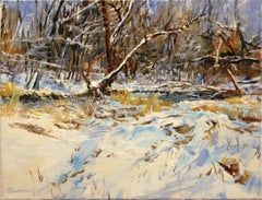 Peinture à l'huile - River de neige