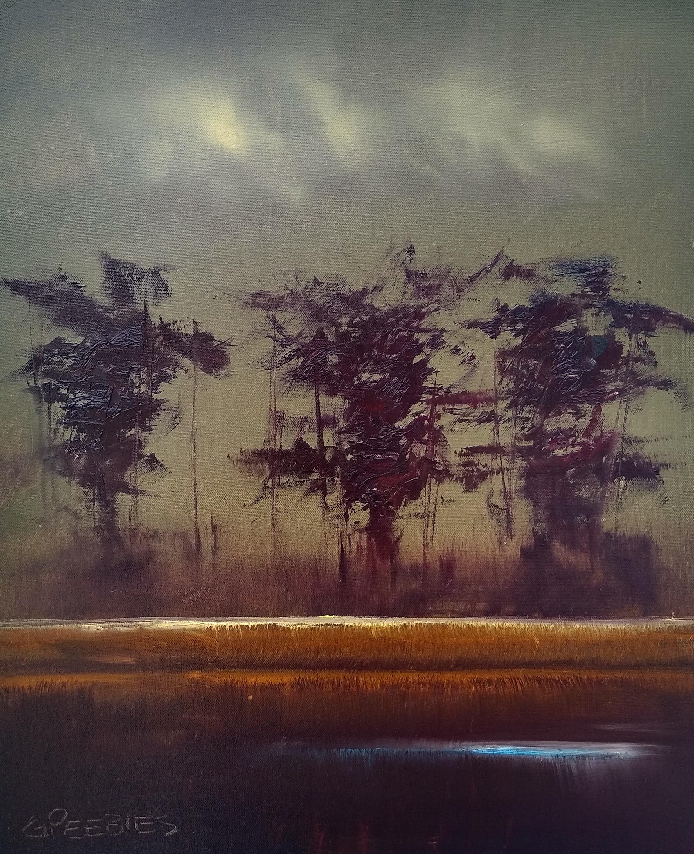 George Peebles Landscape Painting - Evening Descent, Oil Painting