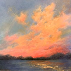 Passion au coucher du soleil, peinture à l'huile