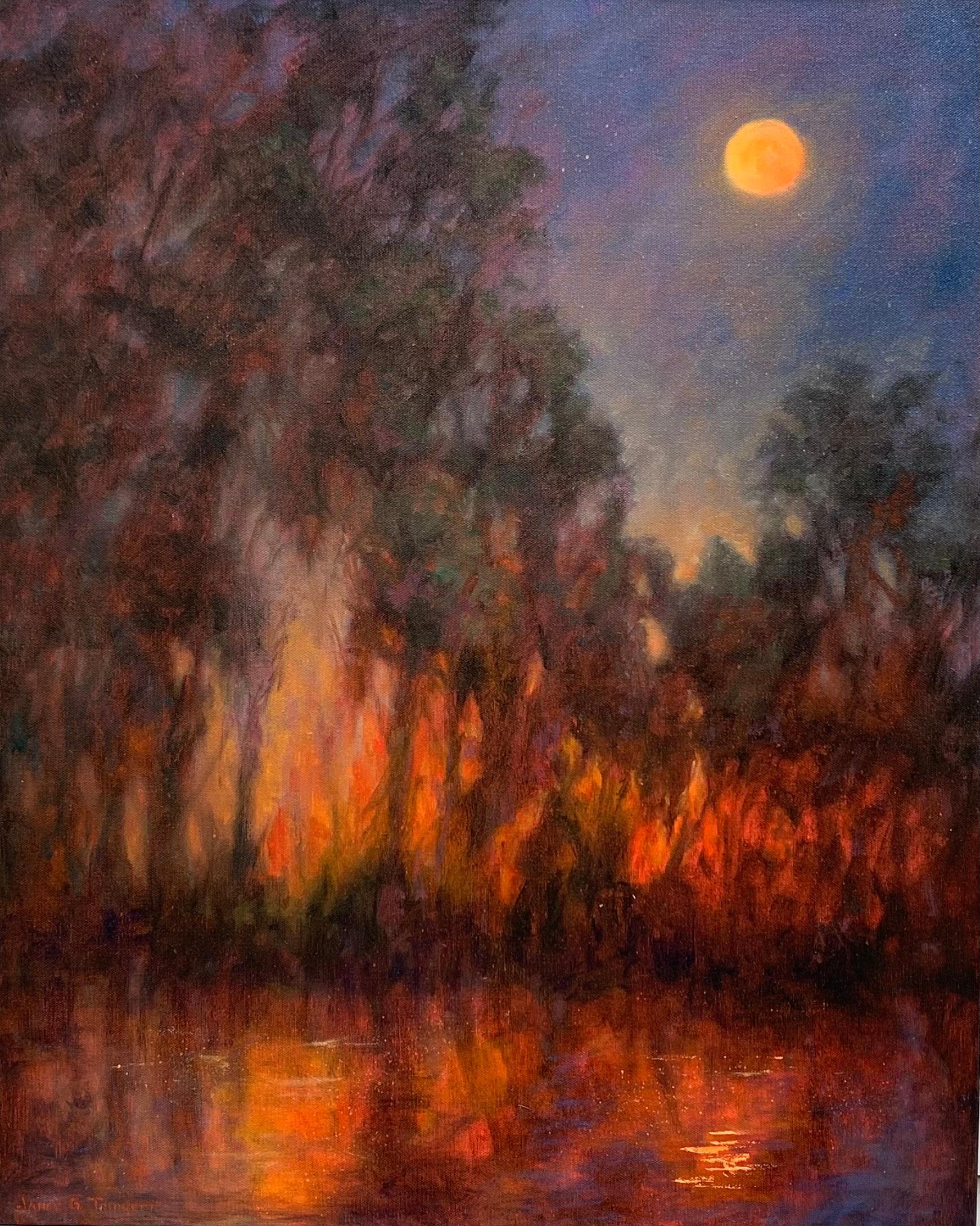 Midnight Blaze, Oil Painting - Art by Janet Triplett