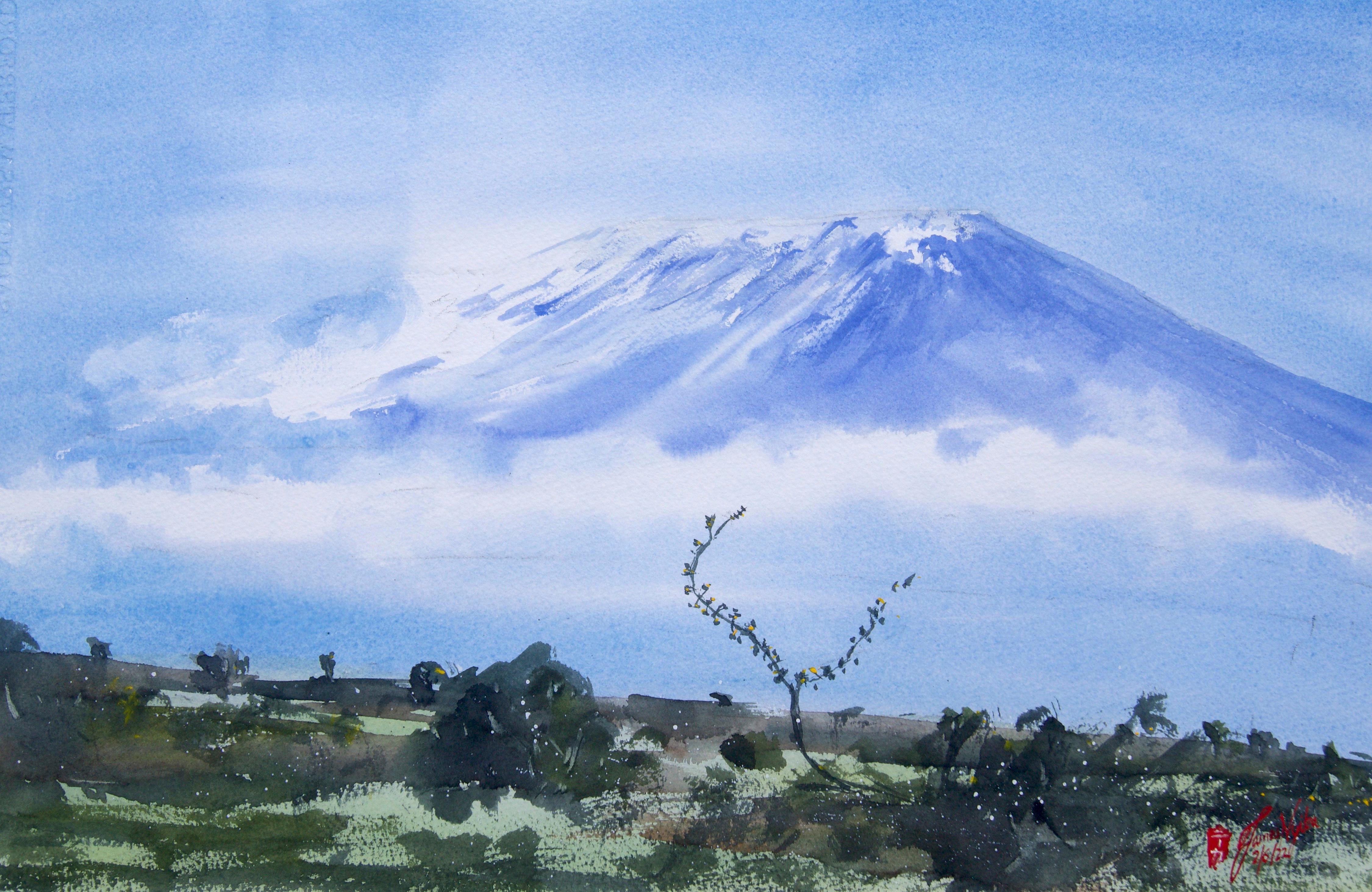 Kilimanjaro, Original Painting - Art by James Nyika