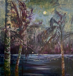 Night Beach in Tulum, Peinture d'origine
