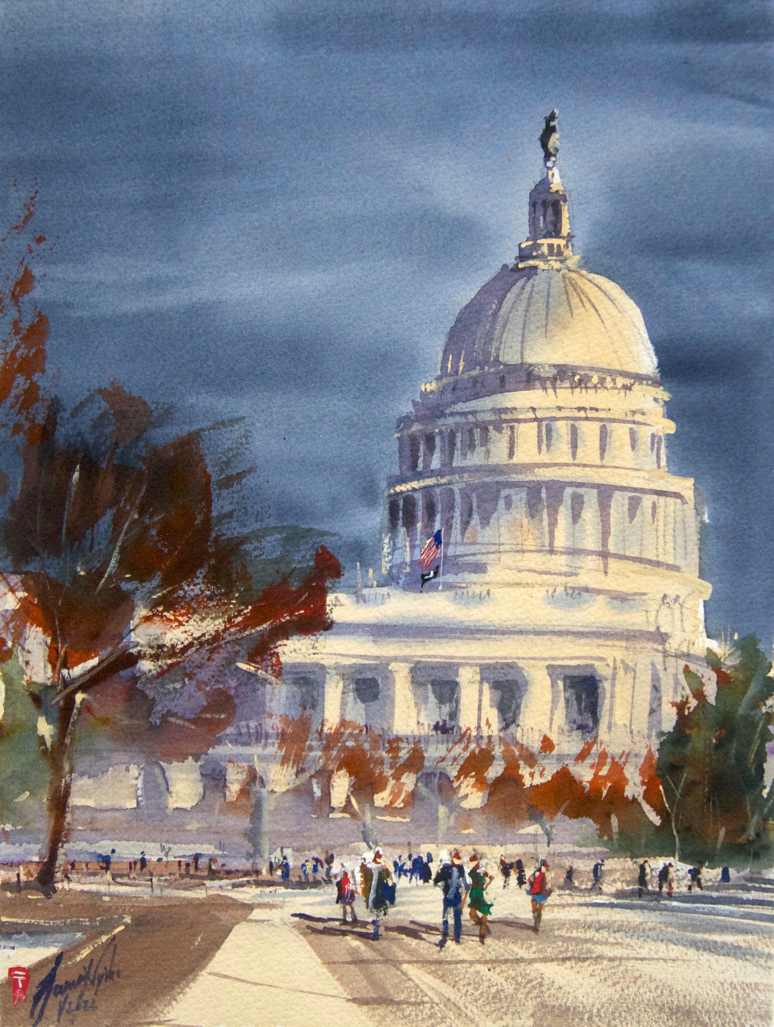 James Nyika Interior Art – Capitol Afternoon, Originalgemälde
