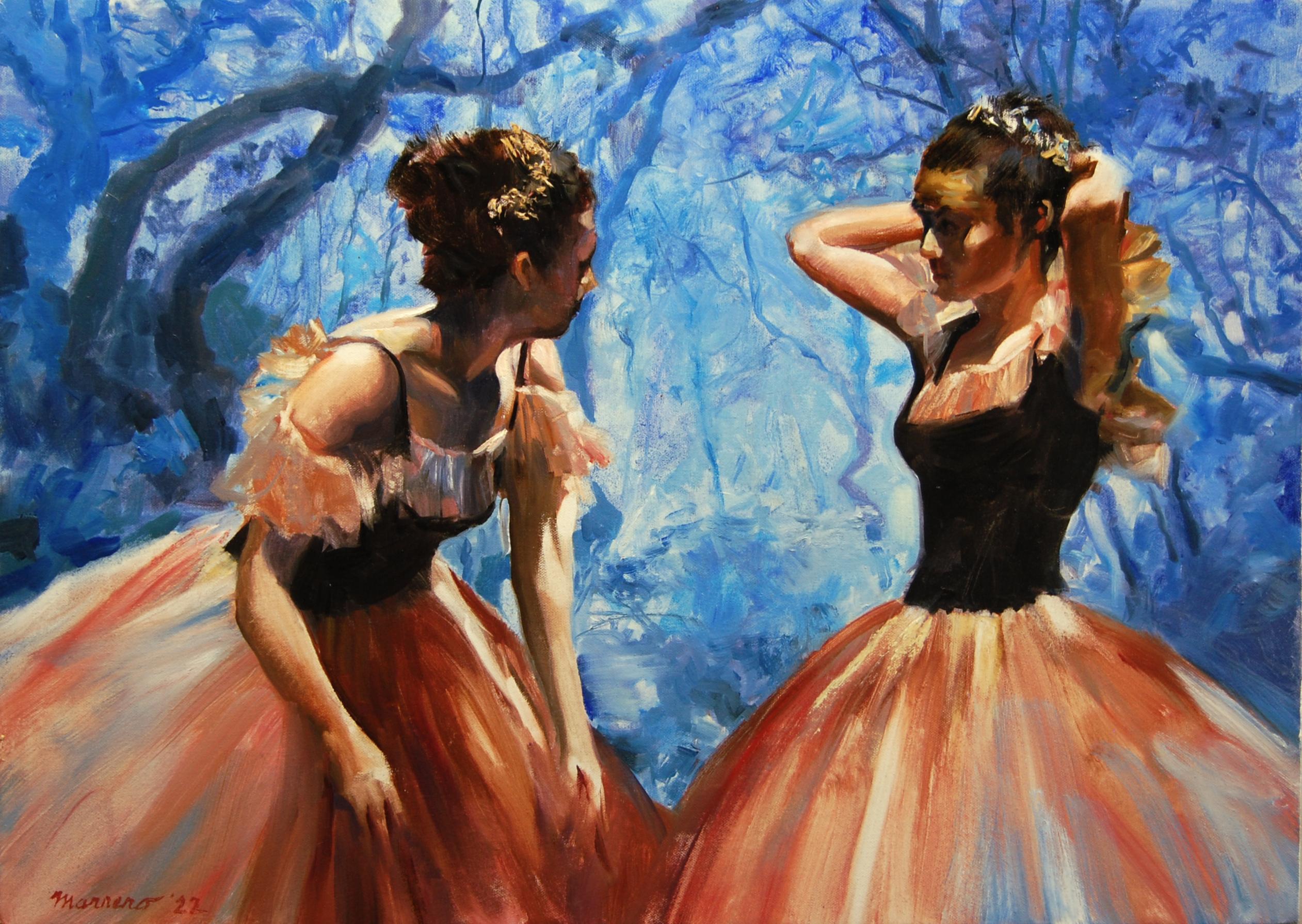 Onelio Marrero Figurative Painting - Enchanted Forest Dance, Oil Painting