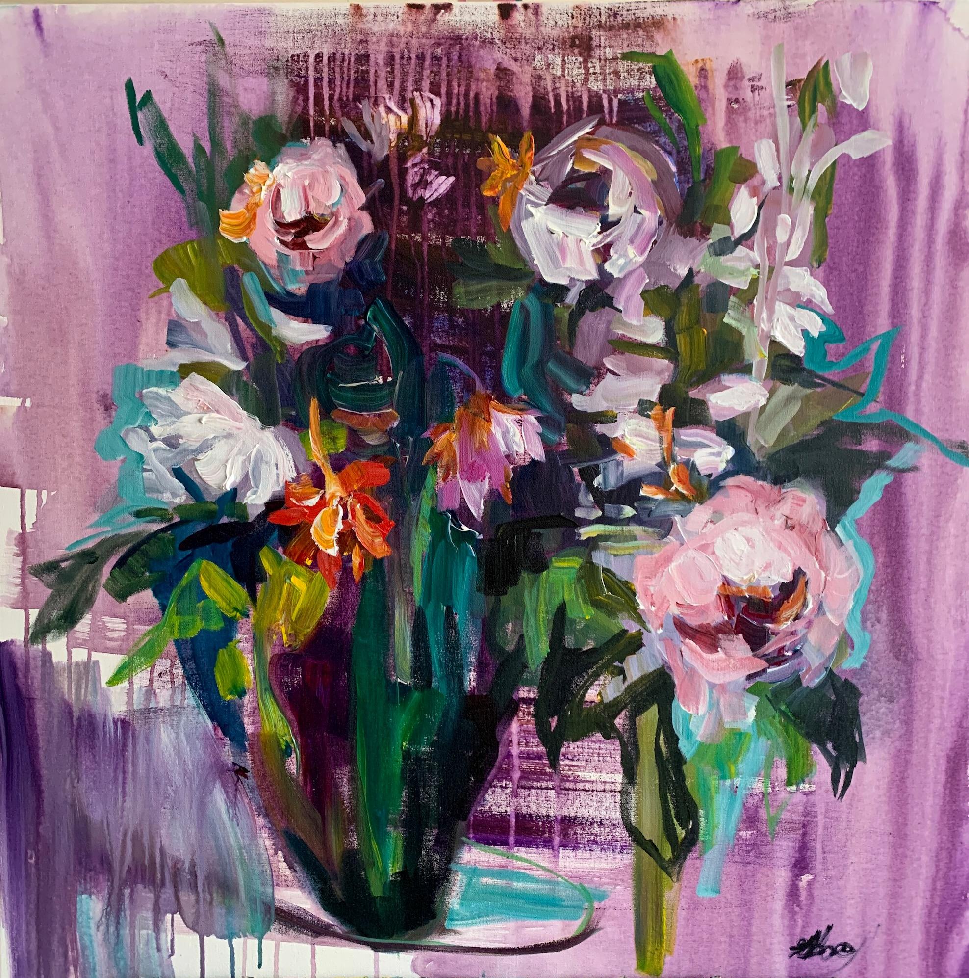 Flowers for Mother, Original Painting - Art by Julia Hacker